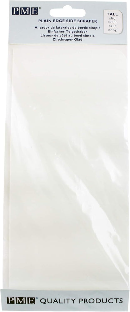 PME Cake Decorating 8" Tall Plain Edge Plastic Side Scraper - 8 x 3.7 Inches, White
