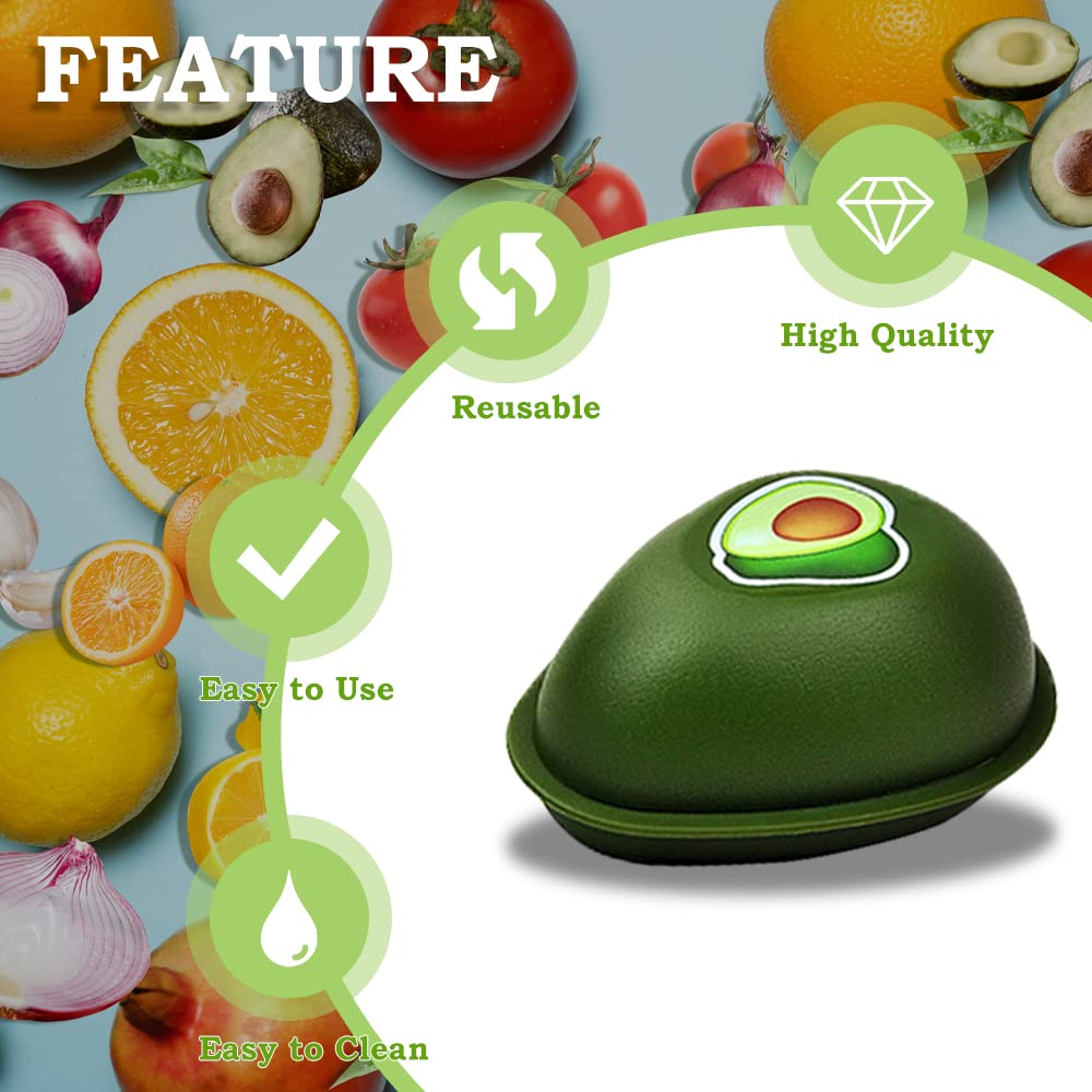 HMIEPRS 6 PCS Fruit and Vegetable Storage Containers, Reusable Storage Keeper, Lemon Orange Avocado Onion Garlic Tomato Shaped Saver Holder for Fridge, Refrigerator Crisper for Fruit and Vegetable