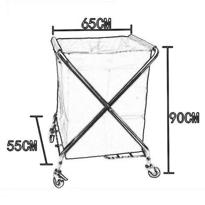 Movable Storage Hand Trucks for Kitchen, Folding Linen Storage Cart for Hotel Lobby Collection, Laundry Sorter Cart for Room Service