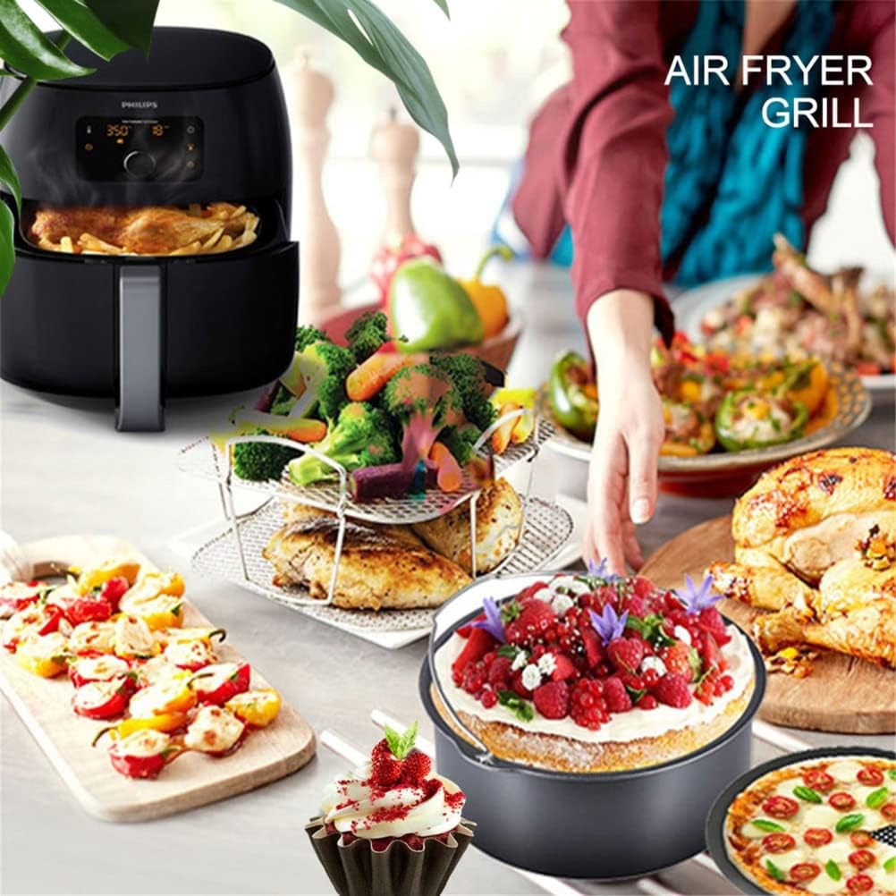 Air Fryer Rack for Air Fryer, 304 Stainless Steel Accessories, Dehydrator Rack, Toast Rack, Grill
