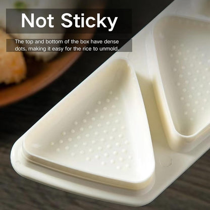 DumFurc 6 in 1 Onigiri Mold Triangle Rice Ball Mold Musubi Press Onigiri Maker Sushi Making Kit Once Quickly Make 6pcs Rice Balls for Lunch and Home DIY (Blue)