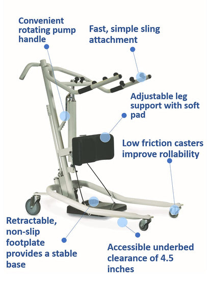 Invacare Sit to Stand Lift for elderly, Hydraulic Stand Assist Lift Aid for Patient, Lift Assist Transfer Device for Elderly Seniors, Adults & Disabled, FSA & HSA eligible