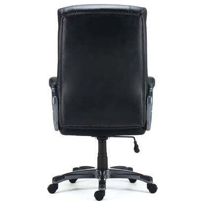 STAPLES Lockland Ergonomic Managers Office Chair, Big & Tall Cushioned, Adjustable Height, Metal Frame, Bonded Leather, for Workspace, Home, or Gaming, Black