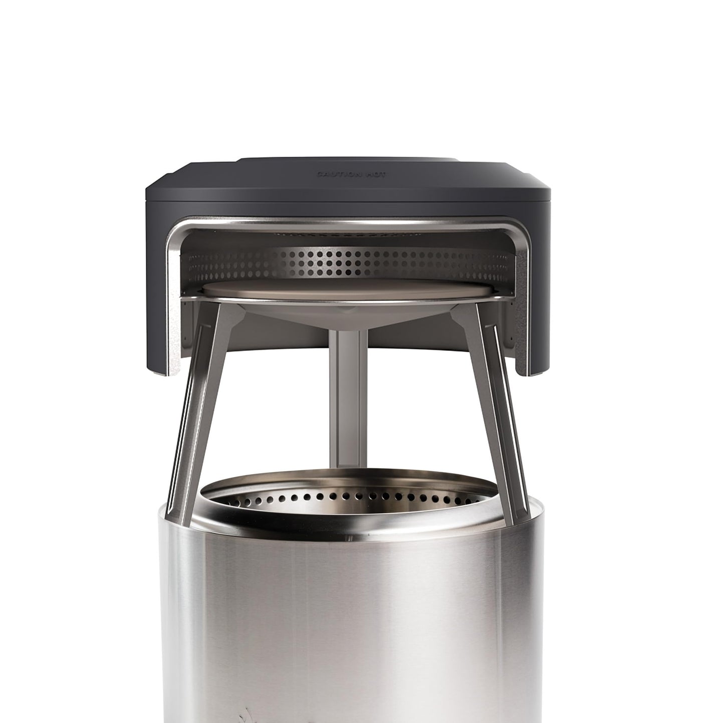 Solo Stove Bonfire Pi Fire | Pizza Oven Accessory for Bonfire Fire Pit, Incl. Carry Case & Cordierite Pizza Stone, Wood Burning Assembly, Stainless Steel, (H x Dia): 16.9 x 19.3 in, 19.6 lbs