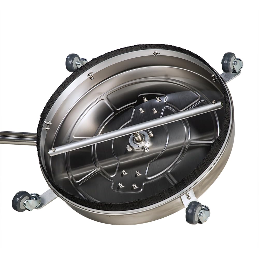 cciyu 24 Inch Stainless Steel Surface Cleaner Pressure Washer Attachments 3/8" Quick Connector