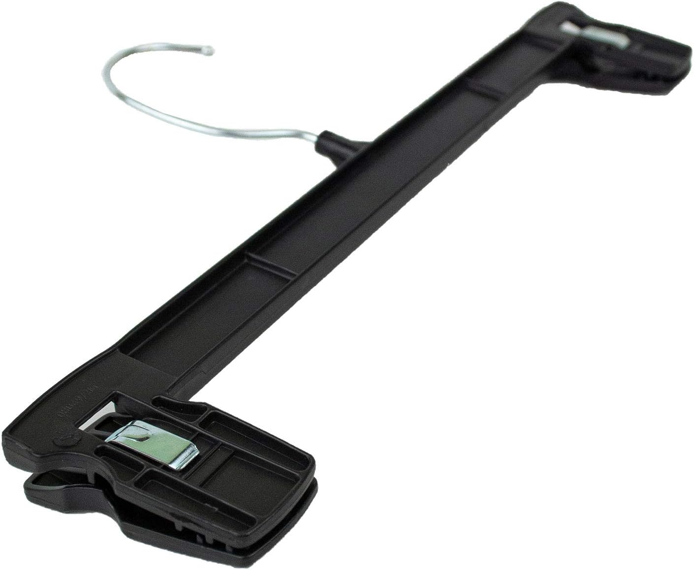 HangOn Pants Hangers, 14 Inch Recycled Plastic with Ridged Clips, Pack of 10 in Black