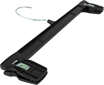 HangOn Pants Hangers, 14 Inch Recycled Plastic with Ridged Clips, Pack of 10 in Black