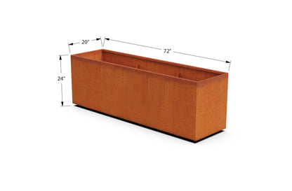 Plantercraft Large Rectangular Planters for Outdoor Plants | 72 Inch Corten Steel Planter & Extra Large Outdoor Planter Box | Metal Raised Garden Bed for Patios, Privacy Screens & Modern Landscapes
