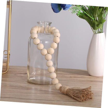 Garneck Wood Bead Garland, Rustic Country Decor Prayer Beads for Home Door Knob Christmas Decoration