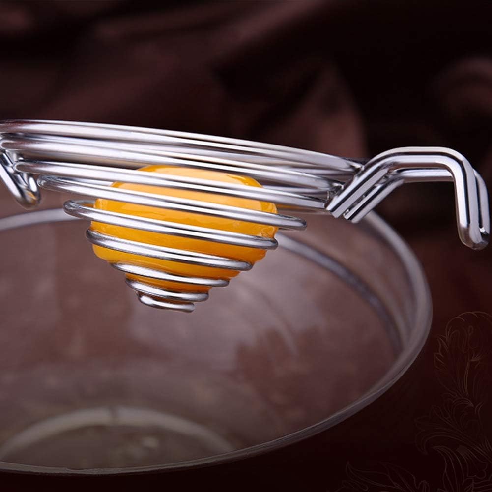 Stainless Steel Egg Yolk White Separator with Long Handle, Kitchen Baking Tool