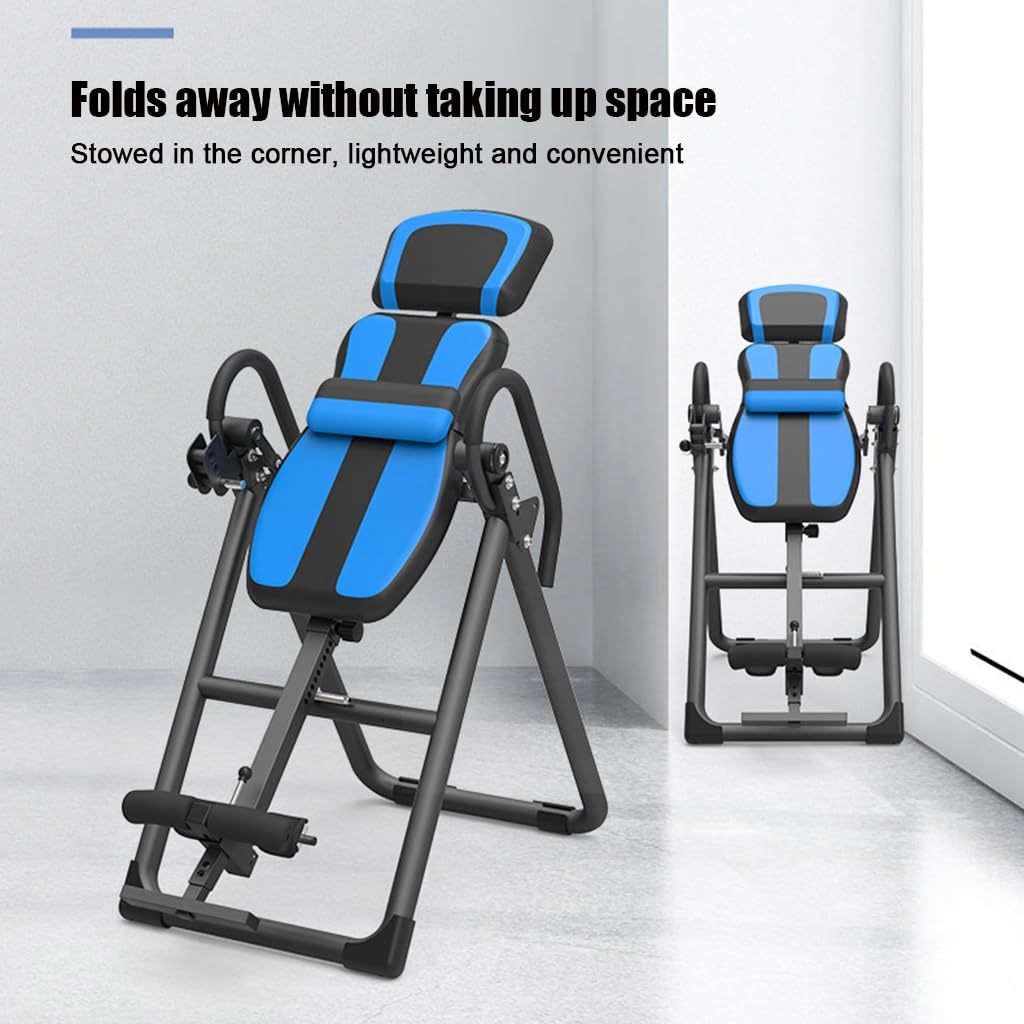 MAgiLL Premium Inversion Table with Removable Head Pillow & Lumbar Support Pad, Heavy Duty - up to 330 lbs