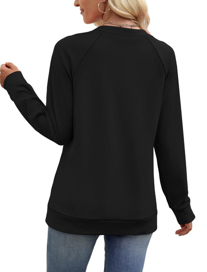 SAMPEEL Sweatshirts for Women V Neck Long Sleeve Shirts Lightweight Sweaters Fall Fashion Tops Outfits 2025