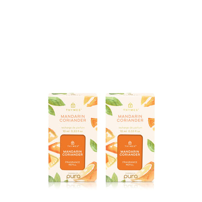 Thymes Pura Refills – 2 Pack of Oil Diffuser Scents – Long-Lasting Pura Diffuser Refills – Premium Home Fragrance – Notes Siberian Fir Needles, Cedarwood & Sandalwood (Frasier Fir, Pack of 2)
