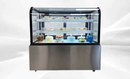 Refrigerated Bakery Display Cooler Case for Pastry Deli Curved 48" Wide Cooler Glass Display Curve Case Refrigerator - Commercial NSF UL ETL CW-370R