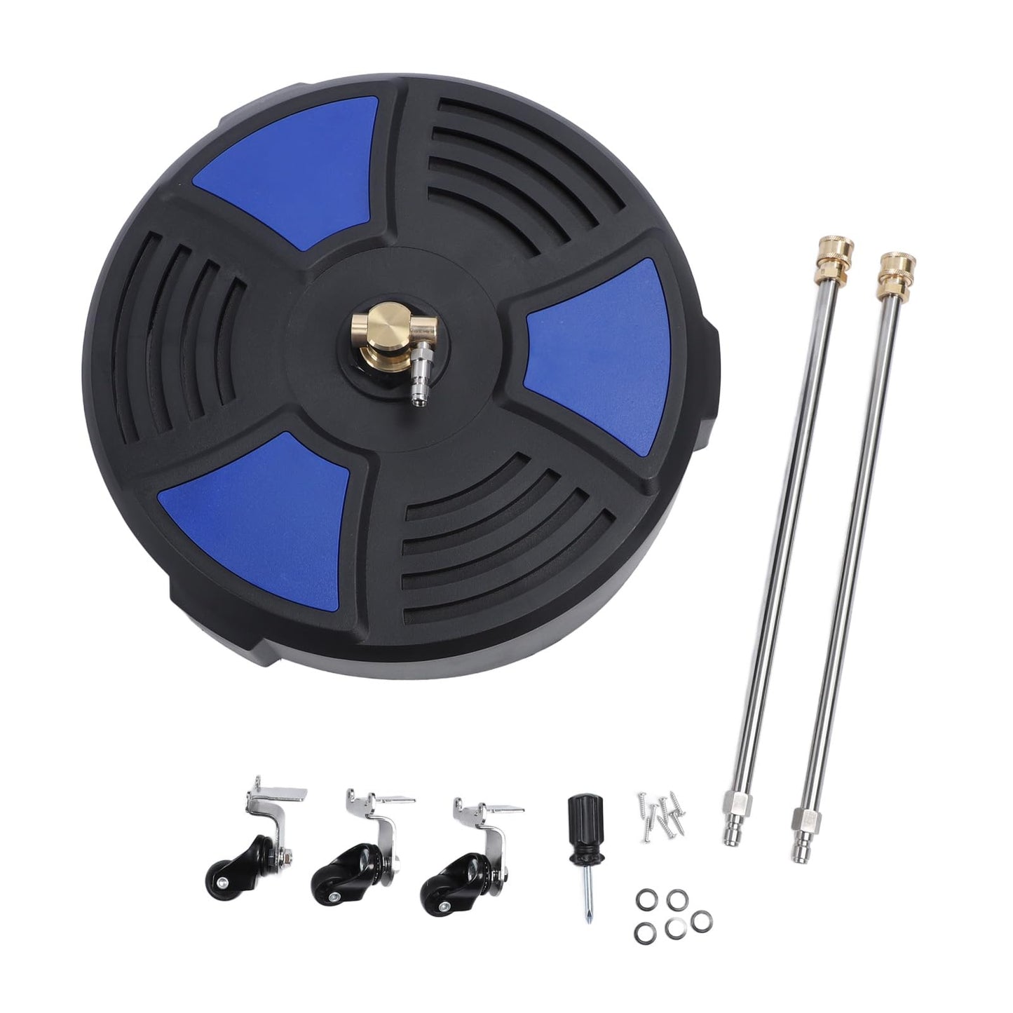 TRELVEX 16 Pressure Washer Surface Cleaner with 3 Wheels 4000psi Max Pressure 1 4 Connector Stainless Steel Driveway Power Washer Attachment for Concrete Patios Walkways Deck and Driveways