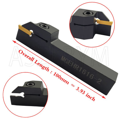 ASZLBYM Lathe Grooving Tool Holder Grooving Cut-Off Tool Holder MGEHR1616-2 With 11pcs MGMN200-G Indexable Carbide Grooving Inserts