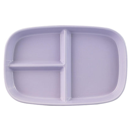 MDZF SWEET HOME Portion Control Plate for Weight Loss, Ceramic Divided Plates with 3 Compartments for Adults and Kids, Dishwasher and Microwave Safe (Purple)