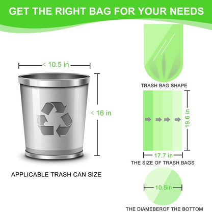 MAVGV 4 Gallon Small Trash Bags Garbage Bags,100 Pcs Strong Bathroom Wastebasket Can Liners trash Bags for Home Office Kitchen (Green)