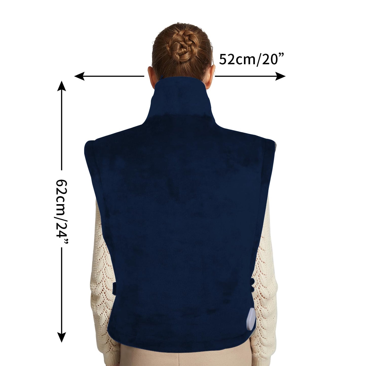 Ruqiji 17''x33'' XXXL King Size Heating Pad with 120 Minutes Auto Shut Off&6 Temperature Settings, Flannel Electric Heating Pad/Pain Relief for Back/Neck/Shoulders/Menstrual Pain/Leg Cramp (Dark Blue)