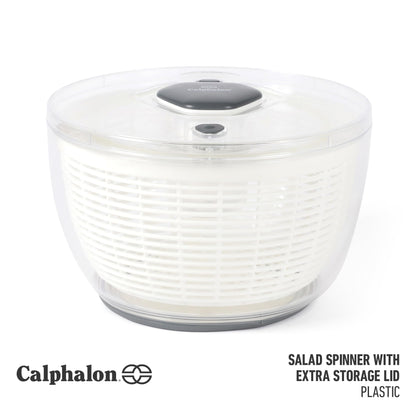 Calphalon Aero 6.3 Qt Salad Spinner, Fruit Wahser, Fruit Washing Bowl with Strainer, Vegertable Cleaner, Salad Cleaner, Lettuce Washer