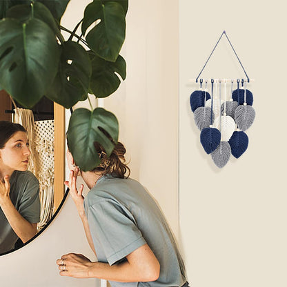 FREEBLOSS Macrame Leaf Wall Hanging Kit Boho Wall Hanging Macrame Tapestry DIY Macramé Art for Beginners Macramé Boho Decor for Room Decor Adults Gift