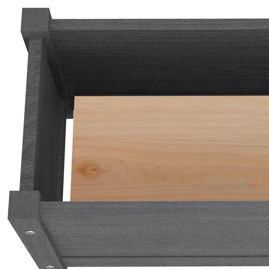 Todiikf Raised Garden Bed Set of 2 Large Gray Solid Pine Wood Planter Boxes 59" Outdoor Patio Backyard Flower Herb Vegetables