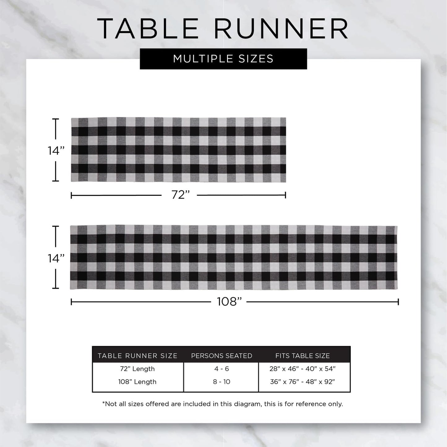 DII Farmhouse Gingham Checked Table Runner, 14x72, Stone