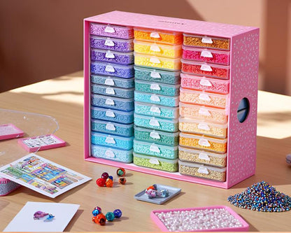Maxuni 50pcs Diamond Painting Trays with Lids - Thickened Diamond Art Storage Containers, Stackable Diamond Art Trays, Painting Organizer Accessories for 5D Art Beads Storage & Line-Up