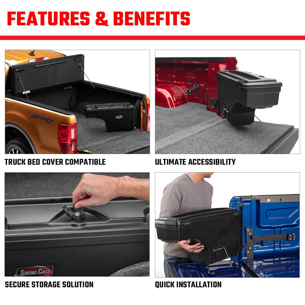 RealTruck UnderCover SwingCase Truck Bed Storage Box | SC205P | Fits 2017 - 2025 Ford F-250/350 Super Duty Passenger Side