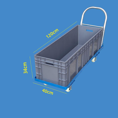 Heavy Duty Foldable Push Cart Dolly with Swivel Handle Flat Bed Platform Truck on Wheels for Warehouse & Garage120x40x34cm Capacity