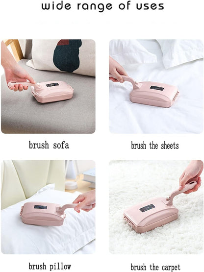 2Pcs Handheld Carpet Brush - Triple Brush Head Carpet Table Sweeper Pet Hair Cleaning Collector Brush (Blue+Pink)