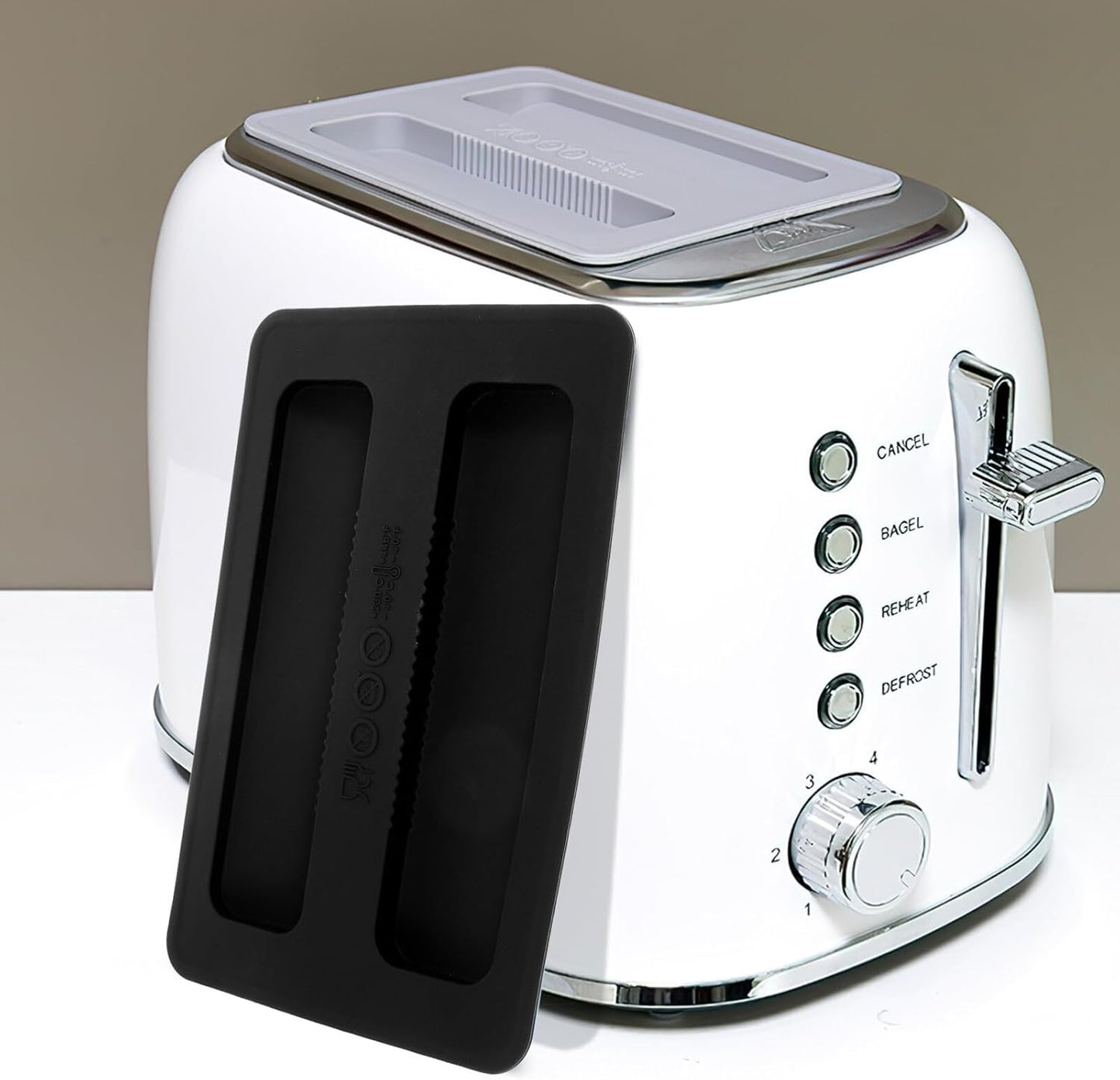 BESTonZON Silicone Toaster Dust Covers, 2 Slice Electric Bread Maker Upper Covers in Black