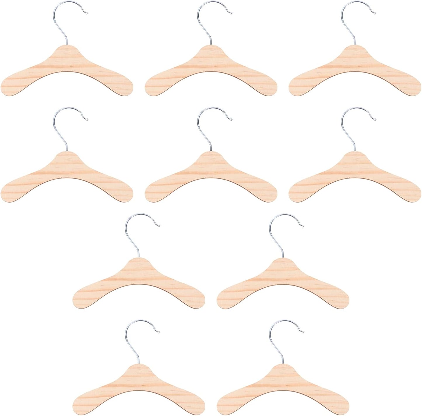 10Pcs Wooden Pet Hangers - Compact and Lightweight Clothing Rack for Small Dogs, 5.51 Inch Durable Wood Hangers