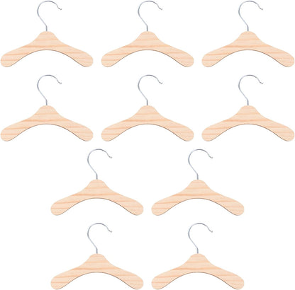 10Pcs Wooden Pet Hangers - Compact and Lightweight Clothing Rack for Small Dogs, 5.51 Inch Durable Wood Hangers