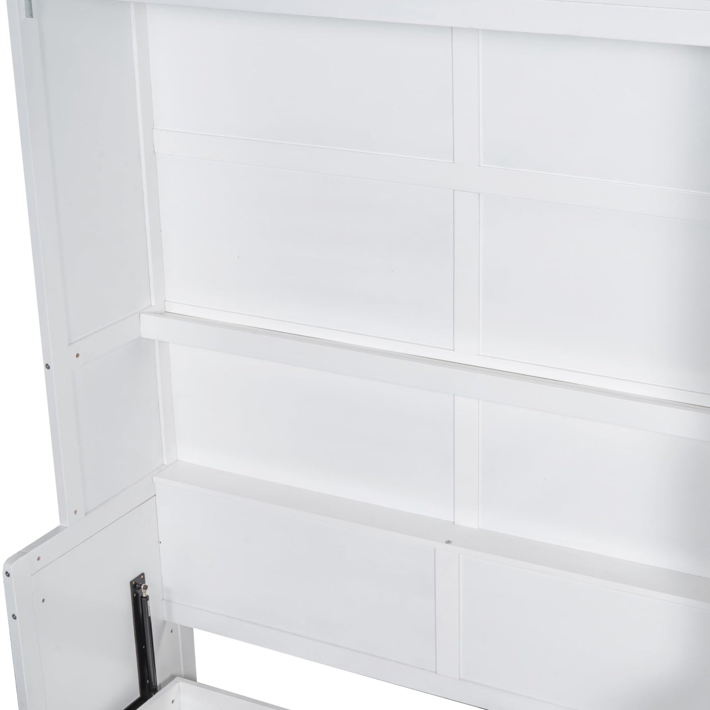 Merax Queen Size Murphy Bed Wall Bed with Closet and Wardrobe Storage for Bedroom,White