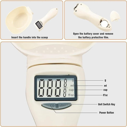 Food Measuring Scoop Scale, Digital Measuring Spoon, Weighing Spoon Scale 800g / 0.1g High Precision with LCD Screen, Display Electronic Measuring Spoon for Kitchen Gadgets and Daily Meals (1pc)