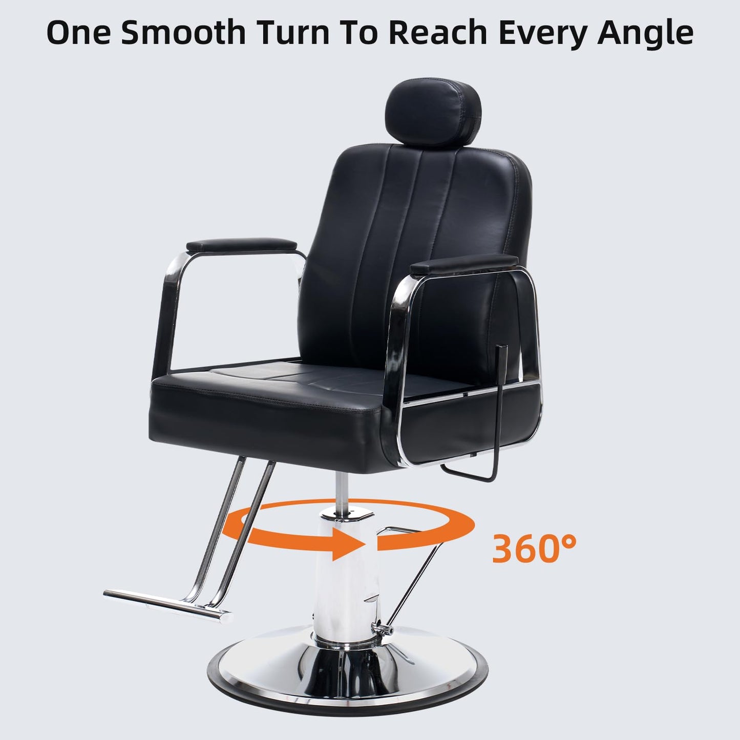 Zevemomo Barber Salon Chair for Hair Stylist, Reclining Backrest Adjustable Headrest & Seat Height, Heavy Duty Hydraulic Pump with 360° Swivel for Barbershop, Home 400LBS Capacity, Black
