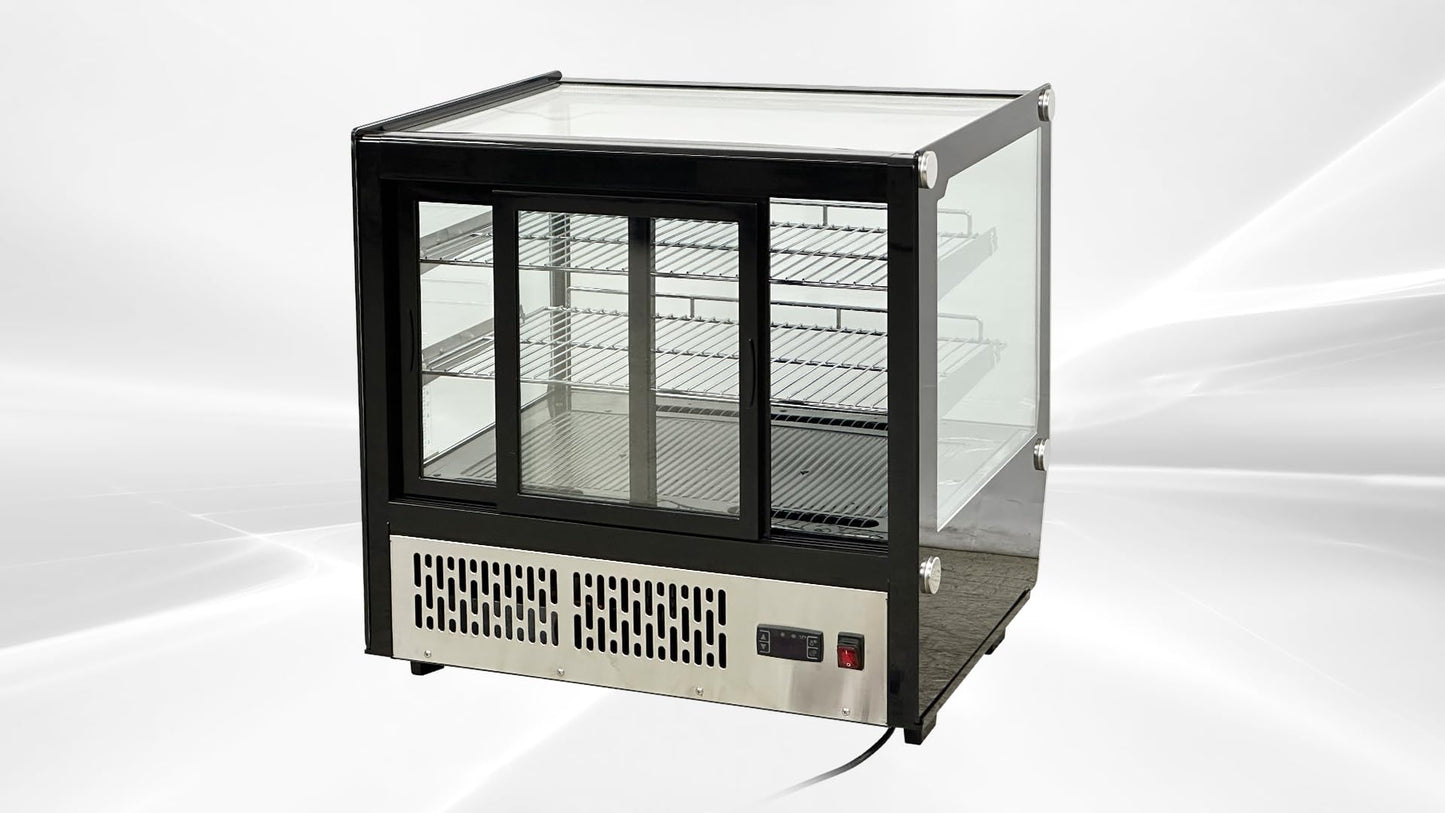 Bakery Display Cooler Countertop Refrigerated Case Desktop Vertical 28 ins Commercial Restaurant Pastry Deli Stainless Steel Base Curved Glass NSF Food Cooler CW120720