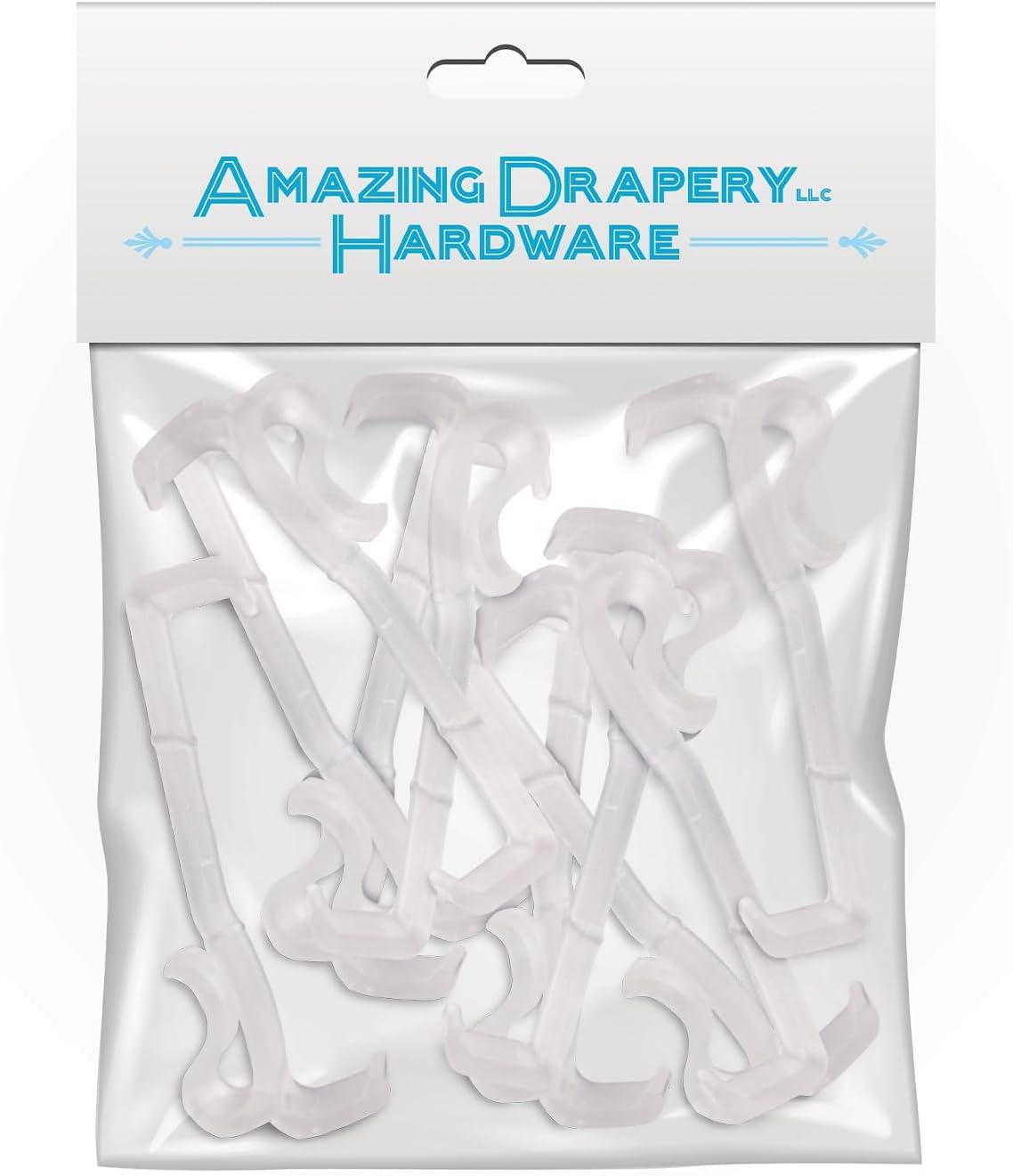 Amazing Drapery Hardware 10-Pack Clear Valance Clips, 2.5 Inch - Sturdy Plastic Brackets for Wood & Metal Treatments