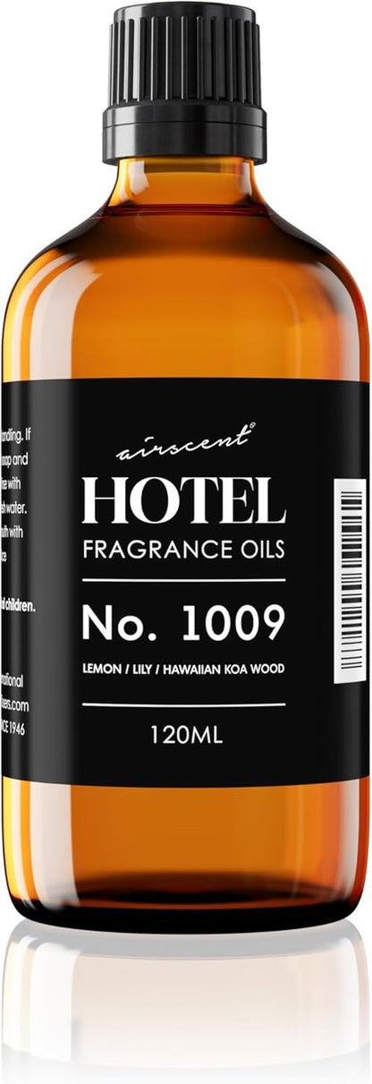 AirScent Hotel Diffuser Oil No. 1009 - Premium Lemon Lily Fragrance for Ultrasonic Diffusers - 120 mL Glass Bottle