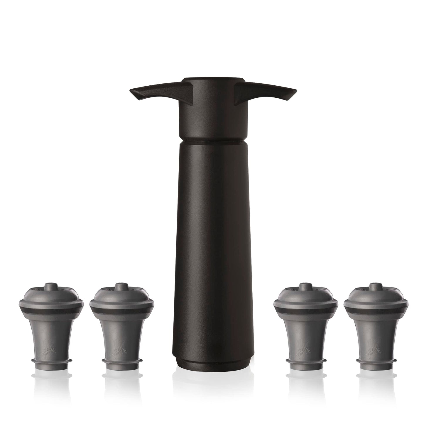 Vacu Vin Original Wine Saver with 4 Vacuum Bottle Stoppers – Wine Preserver Pump for Red or White Wine – Manual Air Remover System – Airtight Seal – Keep Wine Fresh Longer – Black