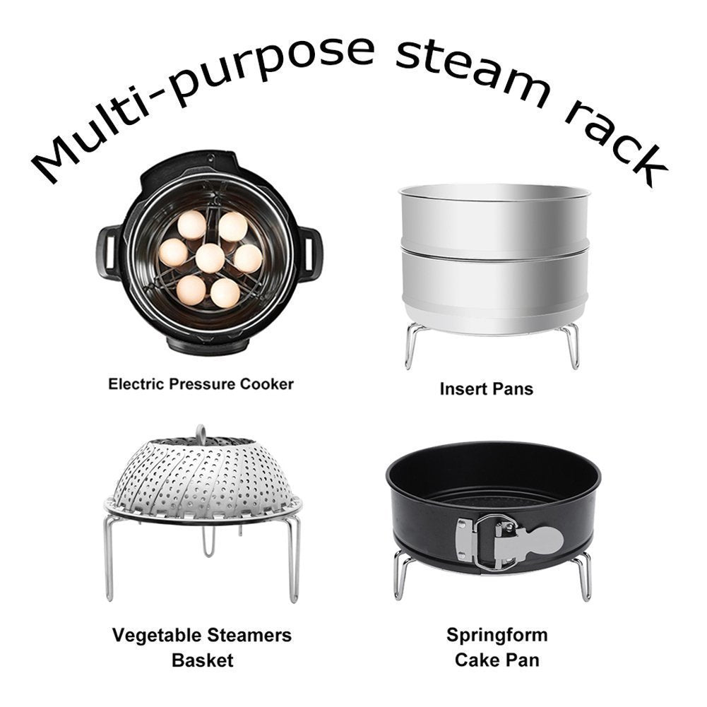 Maxracy Stackable Egg Steamer Rack Trivet 9 holes for Instant Pot Accessories Stainless Steel Egg Assis fits 6qt 8qt Pressure Cooker(9 Holes Stackle Egg Rack)