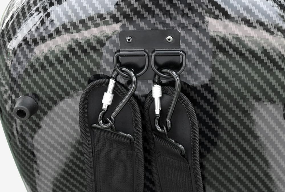 4/4 Full Size Cello Case Hard Mixed Carbon Fiber Strong & Ultralight Cello Box ca. 4.0 kg with Strong Handle & 2 Bow Holders & Back Straps & Wheels (Black)