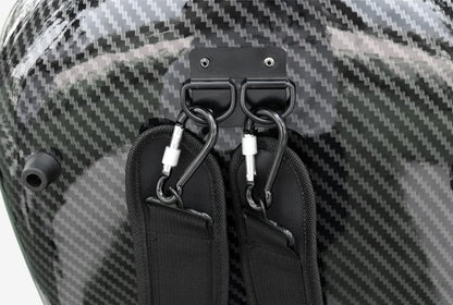 4/4 Full Size Cello Case Hard Mixed Carbon Fiber Strong & Ultralight Cello Box ca. 4.0 kg with Strong Handle & 2 Bow Holders & Back Straps & Wheels (Black)