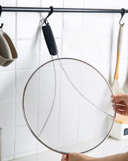 Large Splatter Screen for Frying Pan, 15 Inch Stainless Steel Grease Splatter Guard, Mesh Frying Screen Keeps Kitchen Clean and Protects Skin From Burns