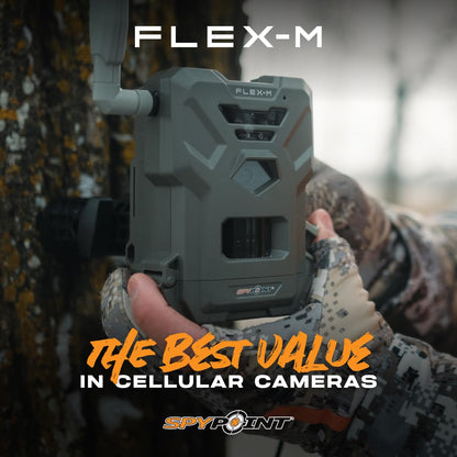 SPYPOINT Flex-M 2-Pack and SD Card 2-Pack with LIT-22 | Cellular Trail Cameras | Best Value in Hunting | No WiFi Needed, GPS-Enabled | Night Vision | IP65 Waterproof | 28MP Photos, 720p Videos