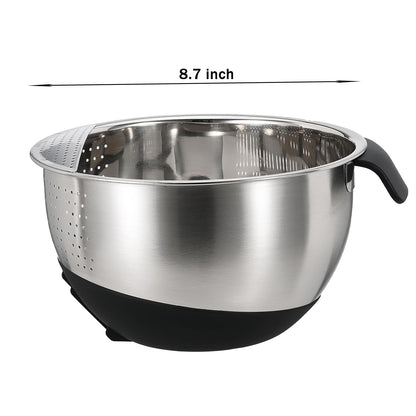 Rice Washing Bowl with Strainer Quinoa Washer Bowl, Stainless Steel Side Drainers Colander for Cleaning Fruits, Vegetables, and Beans - Versatile Kitchen Tool