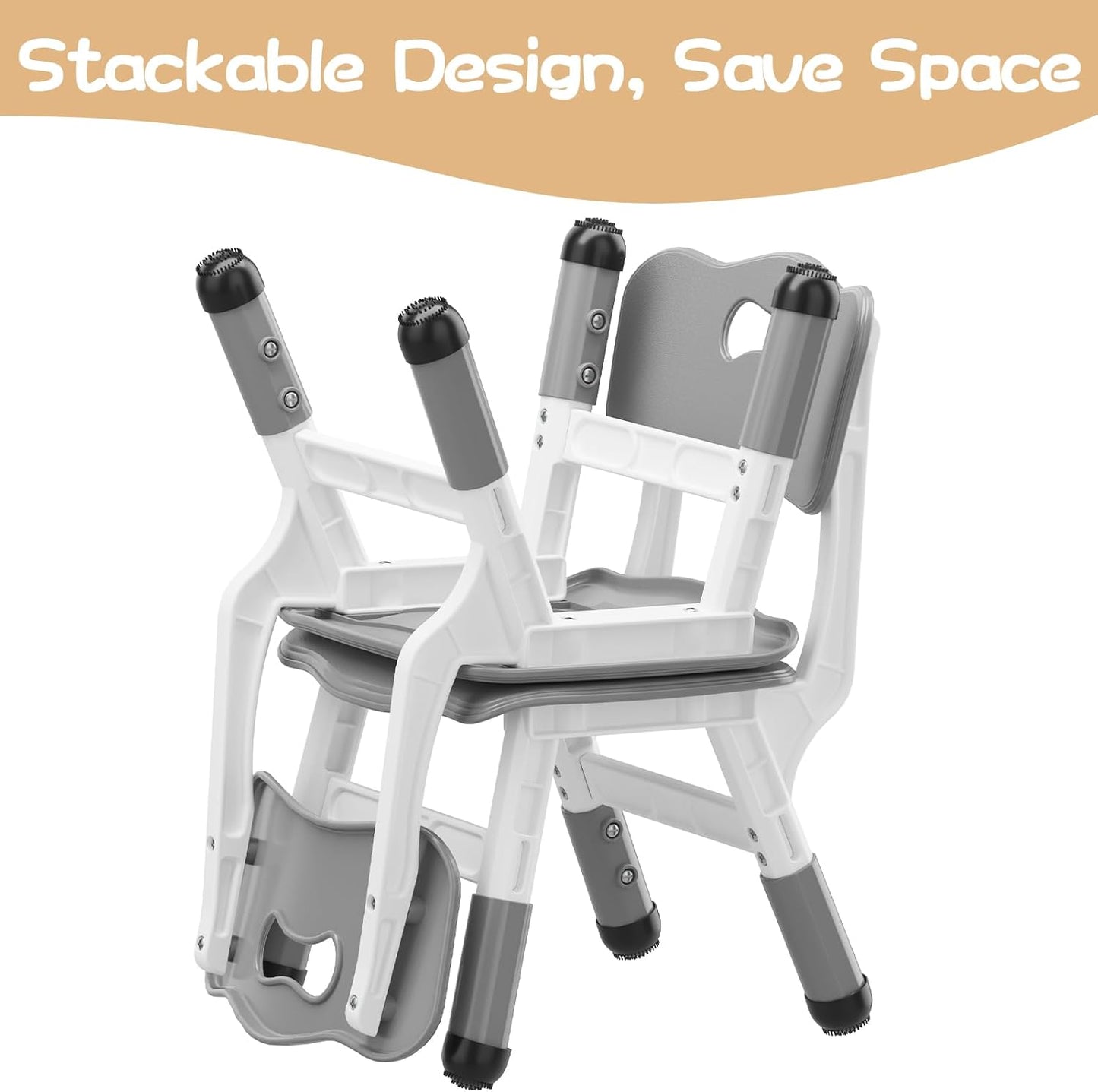 GAOMON 3 2-6, (2 Pack, Kids Chair, Level Height Adjustable Kid Chair, Plastic Toddler Chairs for Children Boys Girls