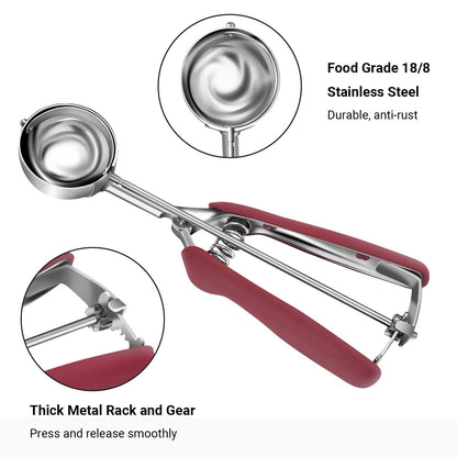 Cookie Scoop Set, Cookie Scoops for Baking Set of 3, Stainless Steel Ice Cream Scoop, 1 Tbsp/2 Tbsp/3 Tbsp Cookie Dough Scoop, Cookie Scooper for Cookie Cupcake Muffin Truffles Ice Cream