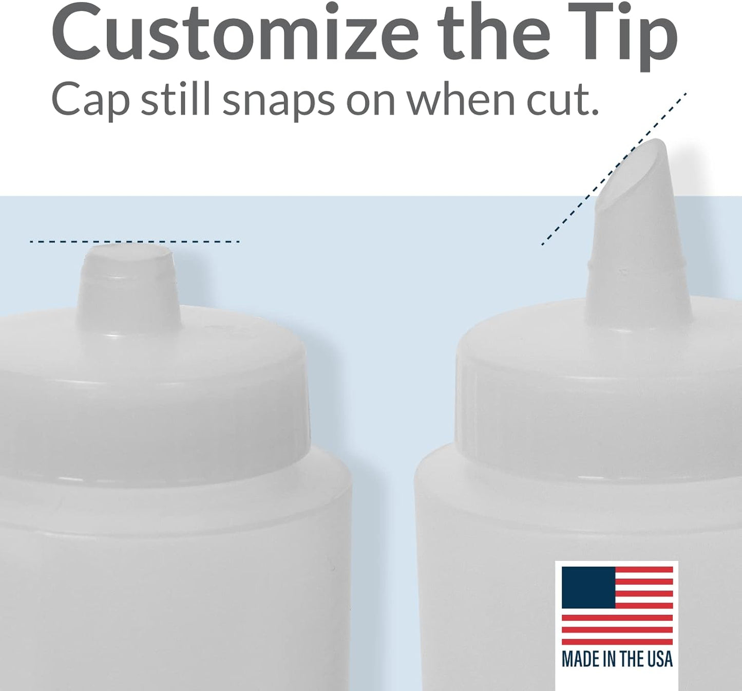 Pinnacle Mercantile Plastic Squeeze Condiment Bottles, Set of 2, 16-ounce with Red Tip Cap